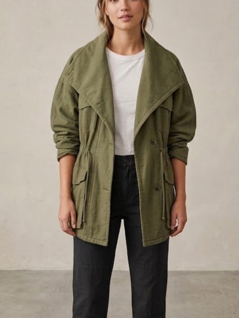 Aritzia Wilfred Free Ruby Utility Jacket Size M Moss Green Coat Spring